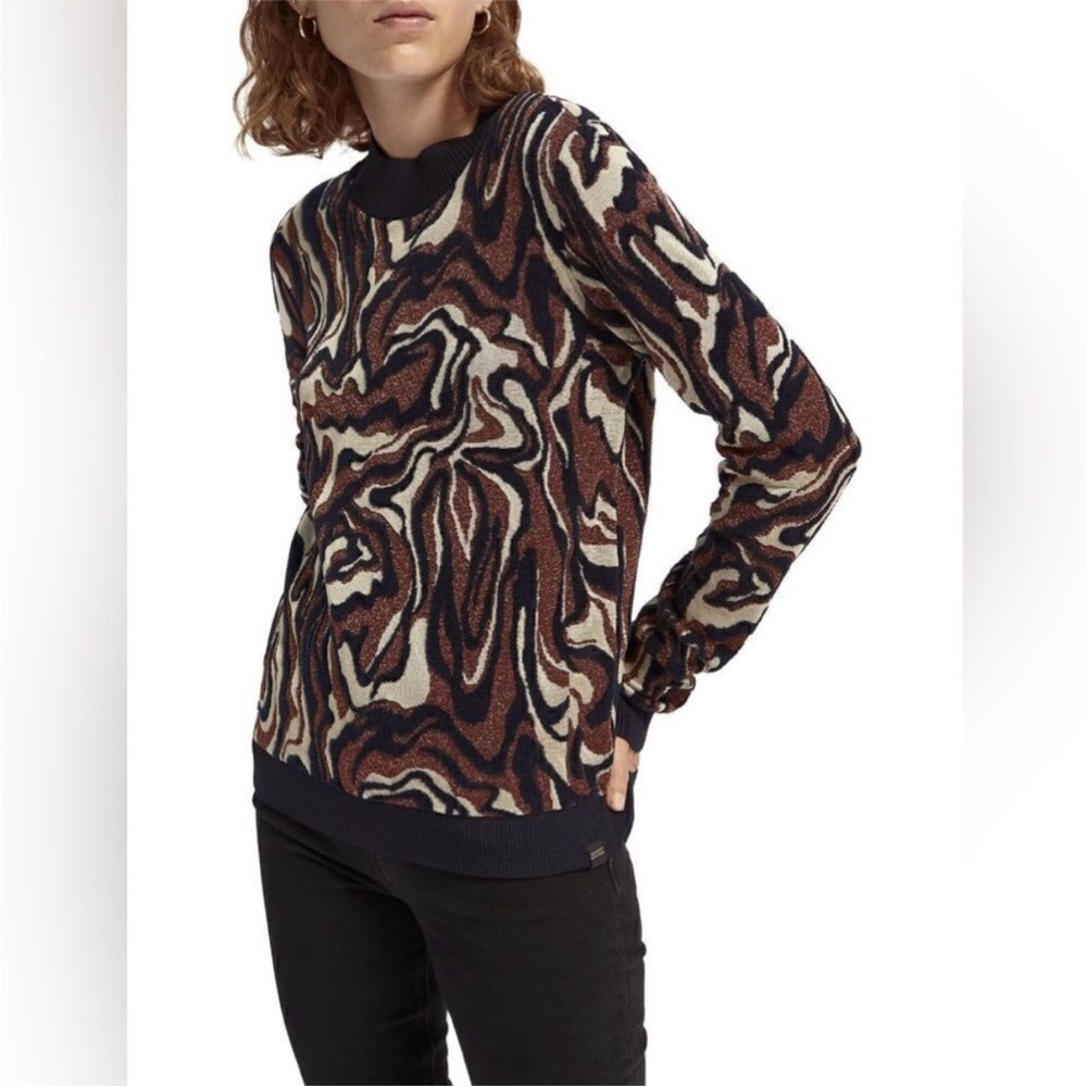 Maison Scotch Starwatcher EUC Abstract Patterned Sweater